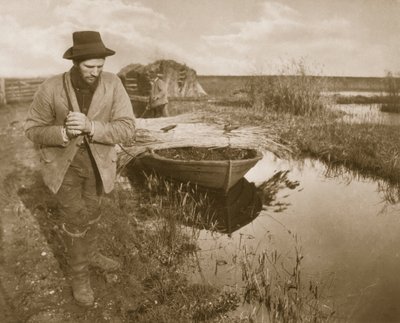 Schilf schleppen, Leben und Landschaft auf den Norfolk Broads, ca. 1886 von Peter Emerson und Thomas Goodall